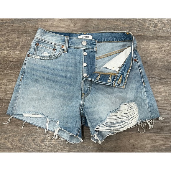 NWT RE/DONE 90's Low Slung Denim Shorts Size 25 - Picture 6 of 7